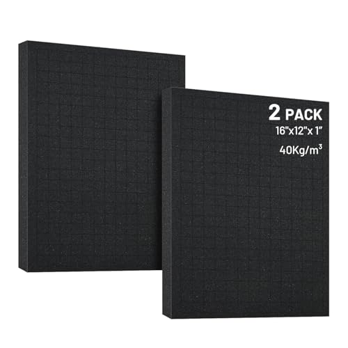 2 PCS 16x12x1 Inch Pick and Pluck Foam Inserts for Cases - Professional-Grade Tool, Game Box & Drawer Organizer - size: 2pcs(16x12x1 In)