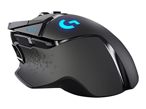 Logitech G502 Lightspeed Wireless Gaming Mouse, 25K Hero Gaming Sensor, 25600 DPI, RGB, Ultra-Light, 11 Programmable Buttons, Long Life Battery, PowerPlay-Compatible, PC - Black | HERO 25K Sensor, 25600 DPI, RGB, Weights, 11 Buttons, Long Battery, POWERPL