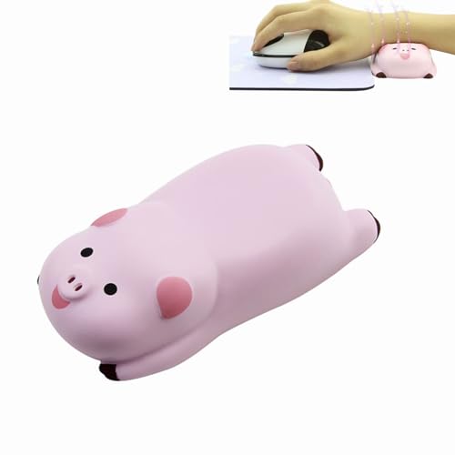 Small Wrist Rest Mouse Pad, Mini Cute Pig Ergonomic Mousepad Memory Foam Design Pig Shape Wrist Support Pillow Rest Cushion Mat for Office Computer Laptop,Comfortable and Pain Relief(Pink) - color: Pink