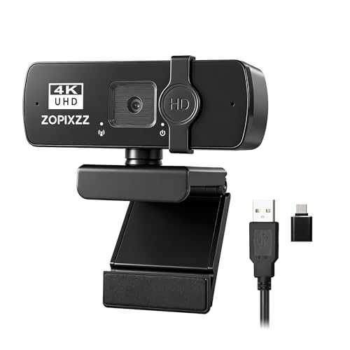 4K Webcam for PC Ultra HD Web Camera with Microphone, PDAF Autofocus,Privacy Cover,USB A & USB C Adapter, Plug & Play,Ideal for Business Meetings&Live Streaming - size: Webcam X60 4K