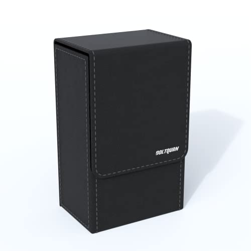 Tarot Card Holder with Black Interior; Fold Top Tarot Card Box Case with Magnetic Lid Closure; Fits Rider Waite Tarot Card Deck; Holder Measures Standard Size 5.39 x 3.38 x 2 In (Black) - color: Black