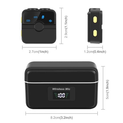 Yunseity Lavalier Microphone Wireless, 2.4G Wireless on Microphones with Noise Cancellation, Original Sound Mode for Gaming Live Streams, BT Connection (PU3155B Type-C) - style: PU3155B Type-C