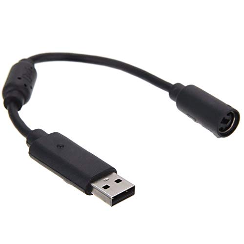 Black USB Breakaway PC Extension Cable Cord Converter Adapter for Xbox 360 Wired Controller Gamepad, Accessories Cables and Adapters