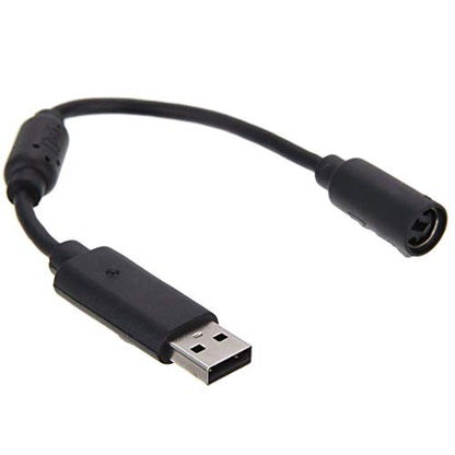 Black USB Breakaway PC Extension Cable Cord Converter Adapter for Xbox 360 Wired Controller Gamepad, Accessories Cables and Adapters