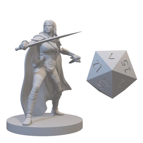 Ranger Miniatures for DND Pathfinder RPG Unpainted Resin 28mm-32mm 3D Printed (Human Female Ranger 4) - style: Human Female Ranger 4