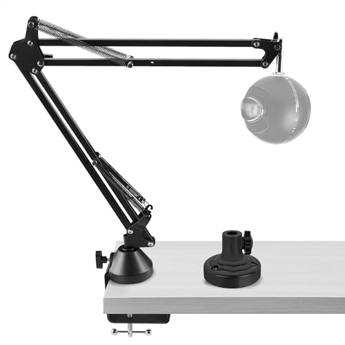 GEEKRIA for Creators Microphone Arm Compatible with Blue Yeti, Yeti X, Yeti Pro, Snowball ICE, G Yeti GX, Mic Boom Arm with Table Flange Mount Adapter, Suspension Stand, Desk Mount Holder