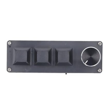 VINGVO Macro Keyboard, Programmable Mini Keyboard 3 Key USB 2.4G Programmable Keypad Customisable Knob with Mode Connection for Office Work, Gaming, Media