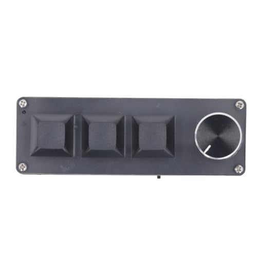 VINGVO Macro Keyboard, Programmable Mini Keyboard 3 Key USB 2.4G Programmable Keypad Customisable Knob with Mode Connection for Office Work, Gaming, Media