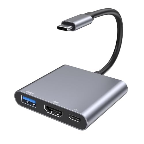 USB C to HDMI Adapter, Type-C Hub Converter to 4K HDMI Output, USB 3.0 Port & 100W PD Fasting Charging Port, USB-C Digital AV Multiport Adapter for MacBook Pro/Air, iPad Pro and More USB-C Devices - size: 3 IN 1 USB C Hub