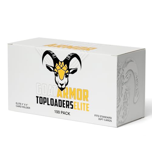 Elite 100% UV Ultra Clear Seamless Toploaders for 35pt Standard Cards - 3" x 4" Rigid Card Holders (100 Toploaders) - size: 100 Toploaders