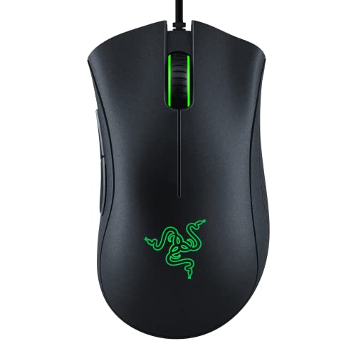 Razer DeathAdder Essential Ergonomic Wired Gaming Mouse, Black | 6400 DPI Optical Sensor, 5 Programmable Buttons, Rubber Side Grips, Mechanical Mouse Switches - color: Classic Black, size: Mouse