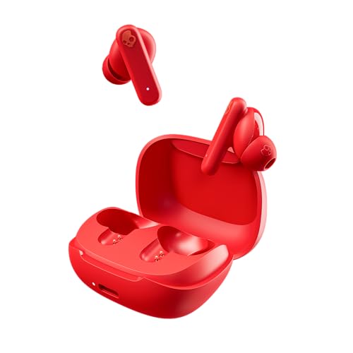 Skullcandy Smokin’ Buds Wireless Noise Isolating Earbuds - Flame | In-Ear Fit, Bluetooth, 20 Hours Battery, IPX4 Sweat and Water Resistant, Microphone for iPhone Android, Commuting, Studying - color: Flame