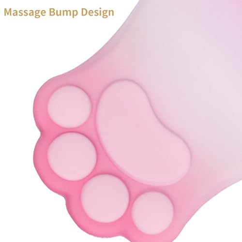 L-SPOUTTO Ergonomic Mouse Pad with Wrist Rest,Pink Mouse Pad Wrist Support | Cute Cat Paw Comfortable Massage Design,Computer Pain Relief Mousepad with Non-Slip Base for Desk Laptop Gaming,Gradient Pink - color: Gradient Pink
