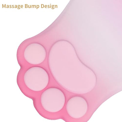 L-SPOUTTO Ergonomic Mouse Pad with Wrist Rest,Pink Mouse Pad Wrist Support | Cute Cat Paw Comfortable Massage Design,Computer Pain Relief Mousepad with Non-Slip Base for Desk Laptop Gaming,Gradient Pink - color: Gradient Pink