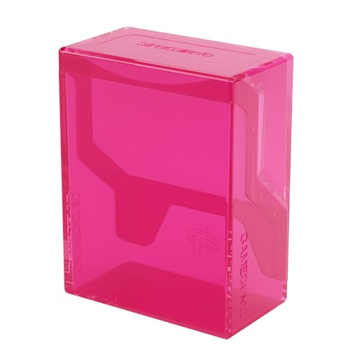 Gamegenic Bastion 50+ XL Deck Box - Compact, Secure, and Perfectly Organized for Your Trading Cards! Safely Protects 50+ Double-Sleeved Cards, White Color, Made - color: Pink