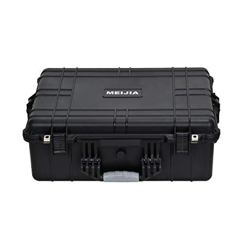 MEIJIA All Weather Waterproof Hard Camera Case,Hard Case with Customizable Fit Foam,Fit Use of Drones,Camera,Equipments,Pistols,Elegant Black (Black, 24.25"X19.43"X8.68") - size: 24.25"X19.43"X8.68"