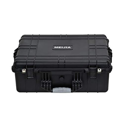 MEIJIA All Weather Waterproof Hard Camera Case,Hard Case with Customizable Fit Foam,Fit Use of Drones,Camera,Equipments,Pistols,Elegant Black (Black, 24.25"X19.43"X8.68") - size: 24.25"X19.43"X8.68"