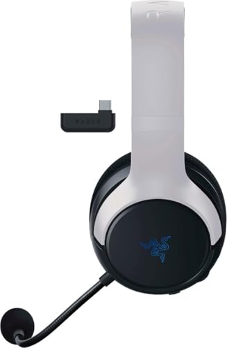 Razer Kaira Dual Wireless Gaming Headset for PlayStation 5 / PS5, PC, Mobile, PS4: Triforce 50mm Drivers - HyperClear Cardioid Mic - 2.4GHz and Bluetooth w/SmartSwitch - EQ Toggle - White/Black | Dual Wireless with Razer Smartswitch, Razer Triforce 50 Mm