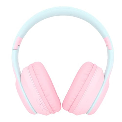 SUNGOOYUE Headphone Gaming Headphones, ABS 5.3 Over Ear Headset with Active Noise Cancelling, 3.5mm Wired, Foldable, Mic, 400mAh for Gaming Music Calls (Pink) - color: Pink
