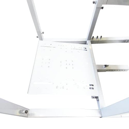 GTR Simulator GTA-F Racing Cockpit | Silver Frame with Triple/Single Monitor Stand | Adjustable Leatherette Seat | Stable & Ergonomic | Compatible with All Wheels & Pedals for PC & Console - color: White, Red White