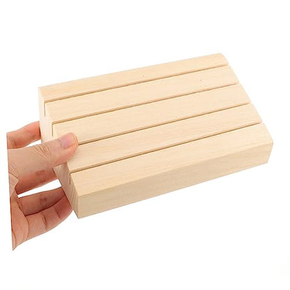 ABOOFAN Wooden Playing Card Holder Rack Slot Gaming Card Stand for Easy Organization and Visibility for Bridge Pinochle