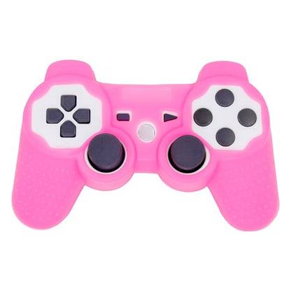 OSTENT Protective Silicone Gel Soft Skin Case Cover Pouch for Sony PlayStation PS2 PS3 Controller Color Pink - color: Pink