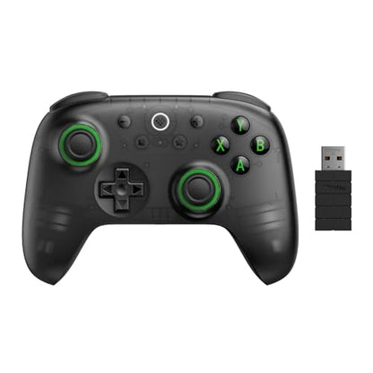 8Bitdo Ultimate 2C Wireless Controller for Windows PC and Android, with 1000 Hz Polling Rate, Hall Effect Joysticks and Triggers, and Remappable L4/R4 Bumpers (Transparent Black) | 1000Hz Polling Rate, Hall Effect Joysticks and Triggers, Remappable L4/R4