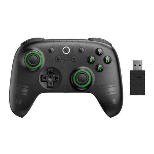 8Bitdo Ultimate 2C Wireless Controller for Windows PC and Android, with 1000 Hz Polling Rate, Hall Effect Joysticks and Triggers, and Remappable L4/R4 Bumpers (Transparent Black) | 1000Hz Polling Rate, Hall Effect Joysticks and Triggers, Remappable L4/R4