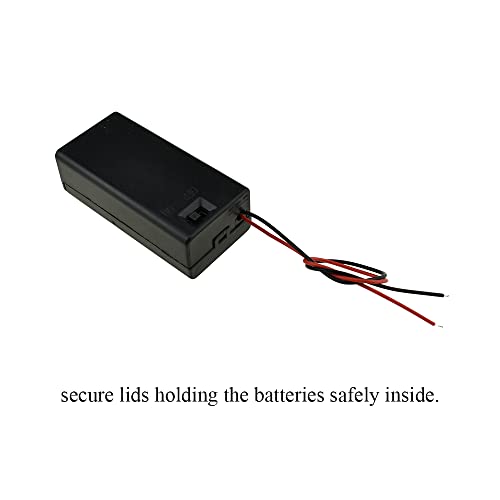 HAHIYO 9V Battery Holder Bundle with Wire Sturdy Cover Durable Snap Contact Build-in Switch Batteries Black Case Easy Install 4 Pieces for Wall Clocks Ham Radio Kids Toys - style: 9V-4P