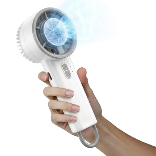 Handheld Fan with Cooling Plate - 3-Speed Adjustable Wind, 199 Speed Portable Fan, Portable and Efficient Cooling Design for Summer Outings, Office, Sports, and Travel Use (White) - color: White