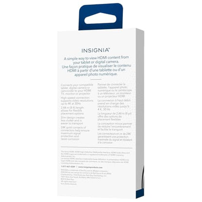 INSIGNIA HDMI to Micro HDMI Cable (8 ft) - size: 8 ft, style: HDMI to MIcro HDMI cable (8 ft)