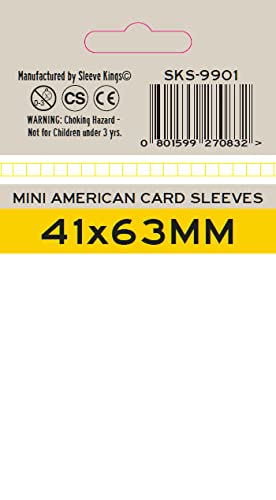 Sleeve Kings Mini American Card Sleeves (41x63mm) 100 Microns, Pack of 55 - size: 41x63mm
