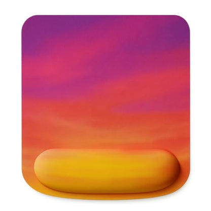 Ergonomic Memory Foam Mouse Pad with Wrist Support, Orange, Ultra-Smooth Surface, Anti-Slip Base (Sunset, Medium) - color: Sunset