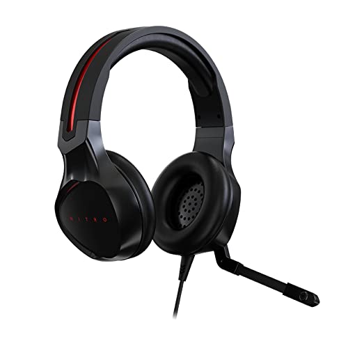 Acer Nitro Gaming Headset with Flexible Omnidirectional Mic, Adjustable Headband, (Pack of 1) - style: Nitro Headset