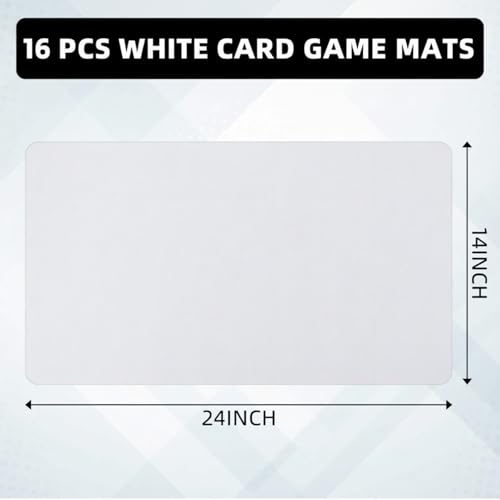 Yexiya 8 Pcs Card Game Mats 14 x 24 Inch Sublimation Blanks Playmat for Trading Board Game Smooth Rubber Playing Mat for Games, Mouse Pad (White) - color: White