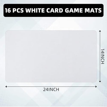 Yexiya 8 Pcs Card Game Mats 14 x 24 Inch Sublimation Blanks Playmat for Trading Board Game Smooth Rubber Playing Mat for Games, Mouse Pad (White) - color: White