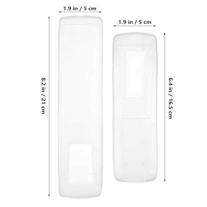 Luxshiny 3Pcs Remote Control Covers for 2 TV and 1 Air Conditioner Remotes | Transparent Silicone Dust Cover Clear Protective Sleeve with Visible Buttons, Easy Battery Replacement, Washable