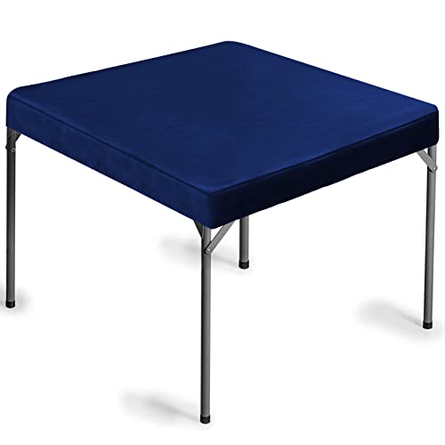 Frienda Game Table Cover Felt Game Tablecover Folding Tablecloth for Card for Playing Poker Cards Mahjong Puzzles Board Games, Table Not Included(Blue,34 x 34 x 4 Inch) - color: Blue
