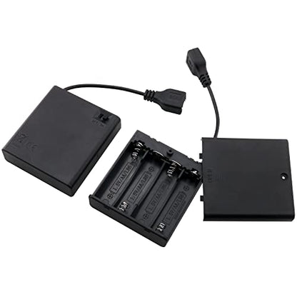 USB Female Socket 4 AA Battery Case Box Holder with ON-Off Switch