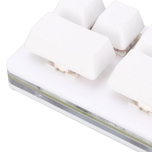 Tissting White 6 Key Gaming Keyboard Programmable Gaming Keyboard Mini USB Keypad Programmable Keyboard One Handed Mechanical Gaming Keypad for Macros or Rhythm Games