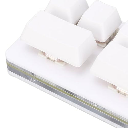 Tissting White 6 Key Gaming Keyboard Programmable Gaming Keyboard Mini USB Keypad Programmable Keyboard One Handed Mechanical Gaming Keypad for Macros or Rhythm Games