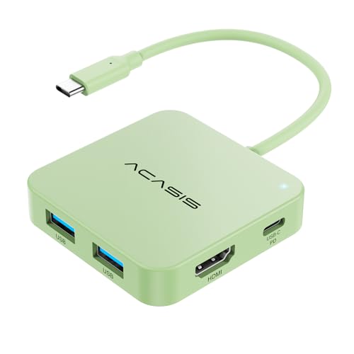 ACASIS USB C Hub 10Gbps, USB C to 4K 60Hz HDMI Adapter for Laptop/MacBook | 6-in-1 USBC Multiport Adapter with 100W Power Delivery, HDMI to USB C Adapter for Dell, Lenovo, Surface, iPad-Green) - color: Green