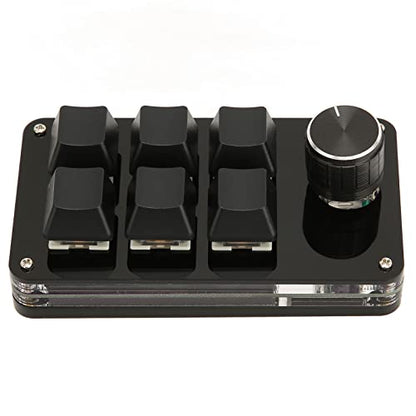 Ejoyous 6 Key Keypad, USB Programmable Macro Keyboard One Handed Mini Mechanical Gaming Keyboard with Knob for PC Computer Game Office