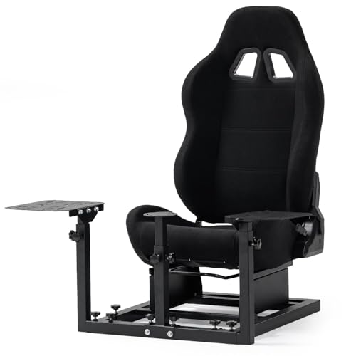 Dardoo Flight Game Cockpit With Blackseat Racing Simulator Mount, Compatible With Thrustmaster T150 HOTAS WARTHOG, Not Included Throttle,Joystick,Pedals