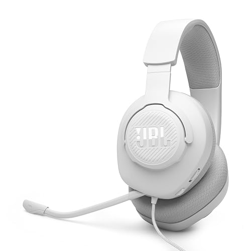 JBL Quantum 100M2 Wired Gaming Headset, Detachable Mic - White | Memory Foam Ear Cushions And 3.5 Mm Jack Work With PC, PlayStation, Xbox, Nintendo Switch For Immersive PC Gaming Sessions - color: White