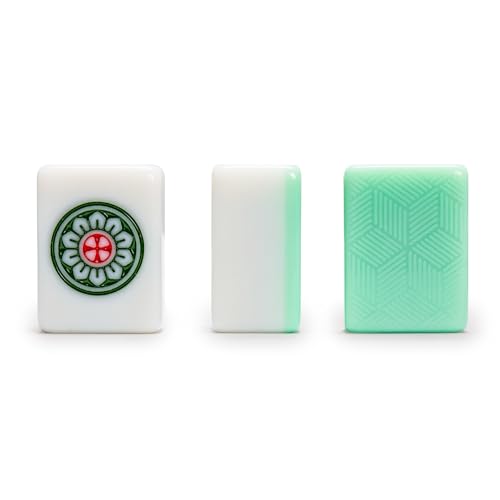 Yellow Mountain Imports "Emerald Weave Chinese Mahjong Set, with 146 Large 1.6-Inch Tiles, Green Vinyl Case, Wind Indicator and Dice - for Chinese Style Gameplay Only 「翡翠編織」中國麻將 - color: Green