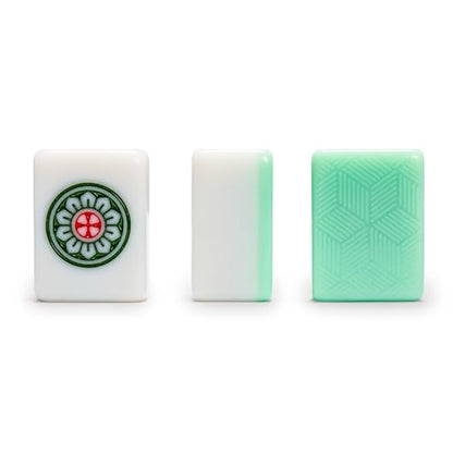 Yellow Mountain Imports "Emerald Weave Chinese Mahjong Set, with 146 Large 1.6-Inch Tiles, Green Vinyl Case, Wind Indicator and Dice - for Chinese Style Gameplay Only 「翡翠編織」中國麻將 - color: Green