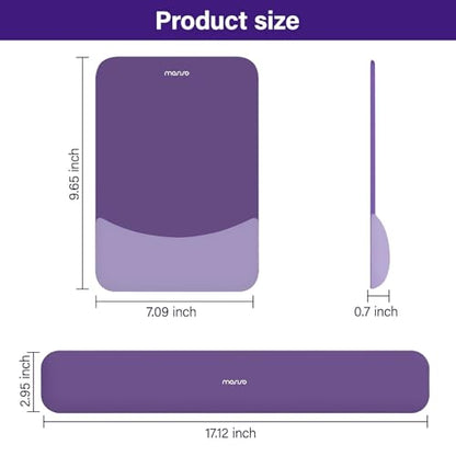MOSISO Wrist Rest Support Mouse Pad & Keyboard Set, Imperial Purple | Rectangular Ergonomic Mousepad, Non-Slip Base, Home/Office Pain Relief & Easy Typing, Neoprene Cloth & Raised Silicone Lining - color: Imperial Purple