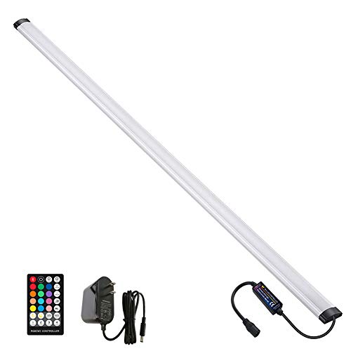 Dimmable Under Cabinet Lighting, RGB LED Light Bar, RF Remote Control Lamp, Multicolor Under Counter Lights for Desk, Room, Cupboard, Hallway, Shelf, Closet (36 Inch) - size: 36 Inch