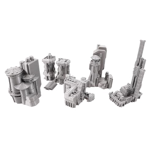 6mm Sci-Fi Cityscape Bundle 1 - Tabletop Terrain for Miniatures Games Such as Epic Battletech Adeptus Titanicus (Bundle 1) - size: Bundle 1 without Hexes